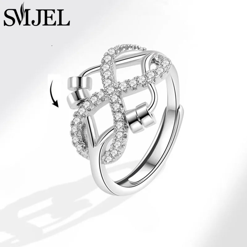 Bague Rotative Anti-Stress de Luxe –  Cristal, Tendance, Luxueux