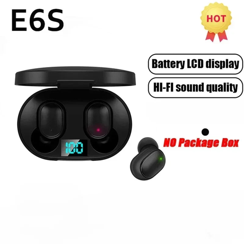Écouteurs sans Fil Bluetooth E6S – TWS (True Wireless Stereo) avec Boîtier de Charge