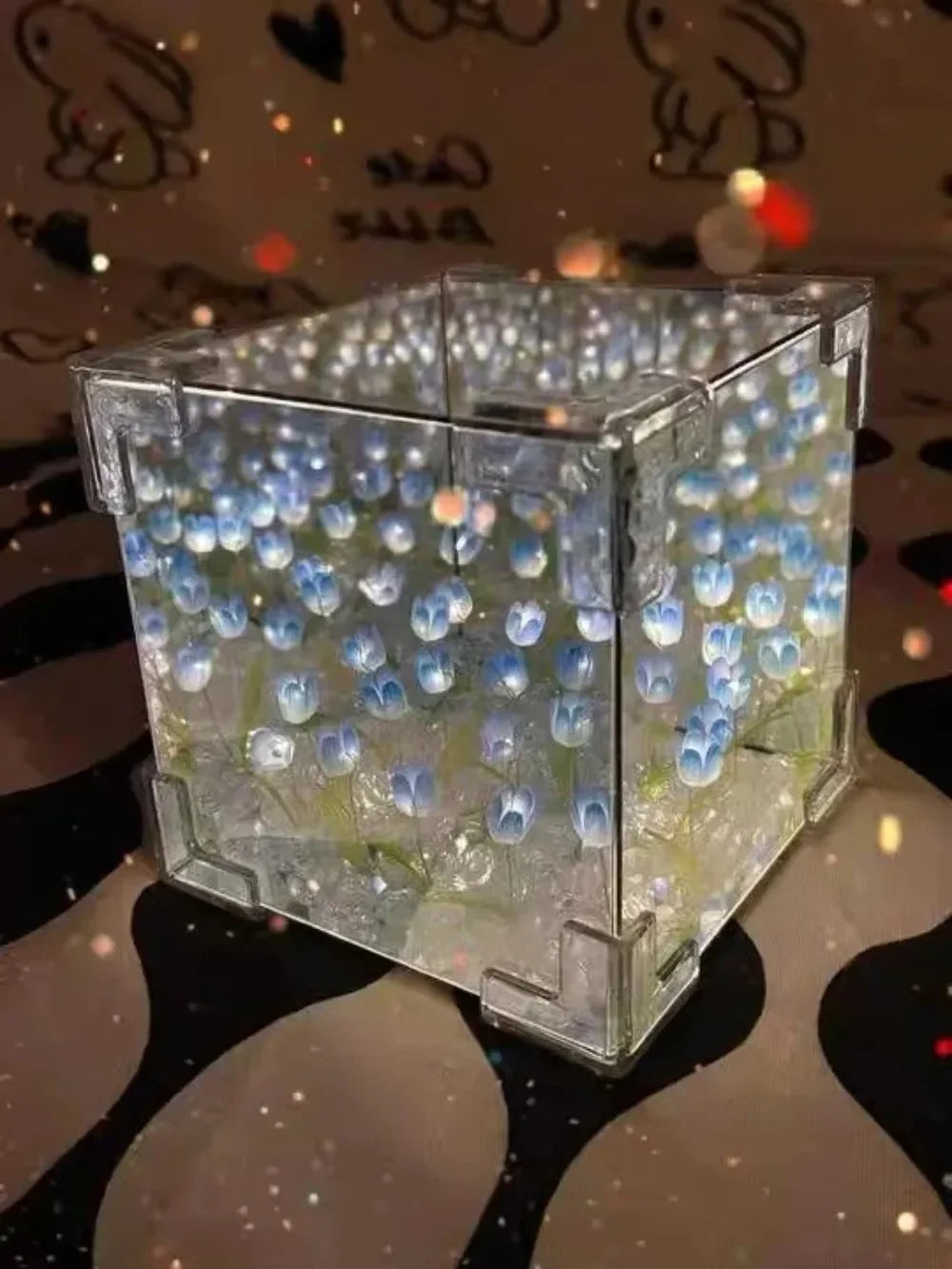 Lampe de Nuit DIY Cube – Fleur de Tulipe à Monter Soi-Même