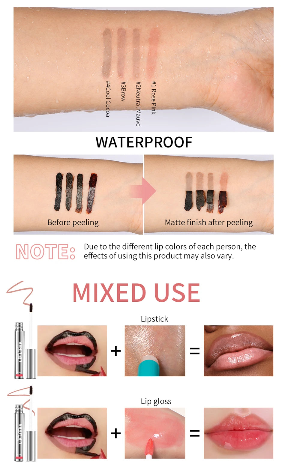 Rouge à Lèvres Tattoo Velours Longue Durée – Résistant à l’Eau, Plusieurs Teintes Disponibles