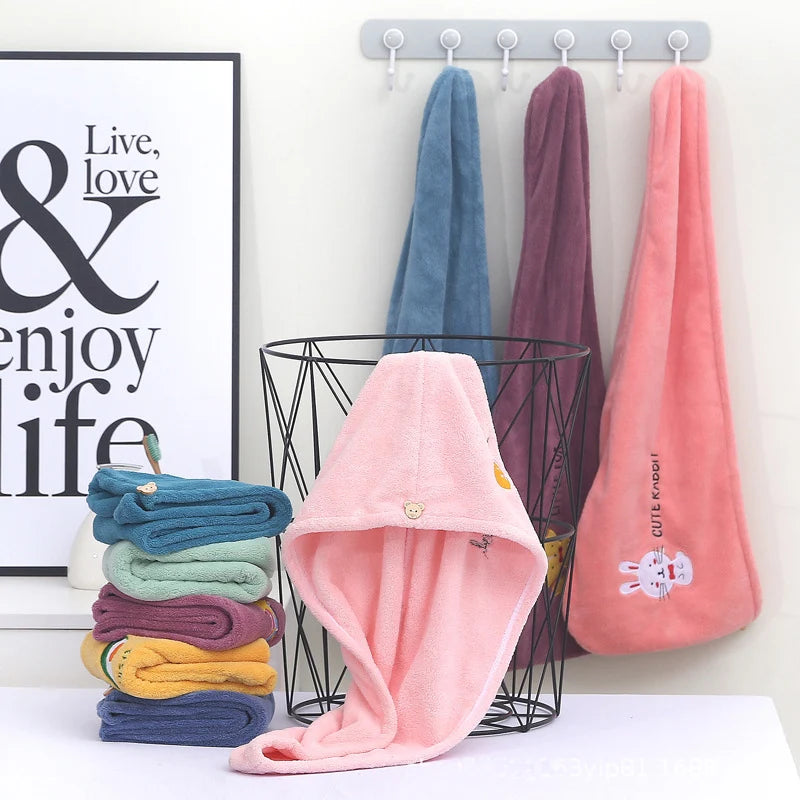 Bonnet de Séchage de Cheveux en Molleton de Corail – Absorbant et Rapide