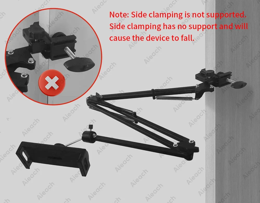 Support de Tablette et Téléphone pour Lit – Bras Métallique 90 cm Rotatif 360°