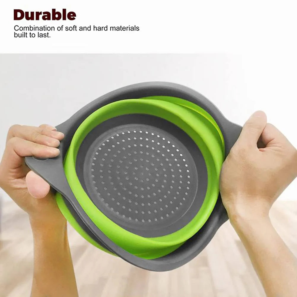 Panier de Vidange Pliant en Silicone – Passoire et Egouttoir Pliable pour Fruits et Légumes