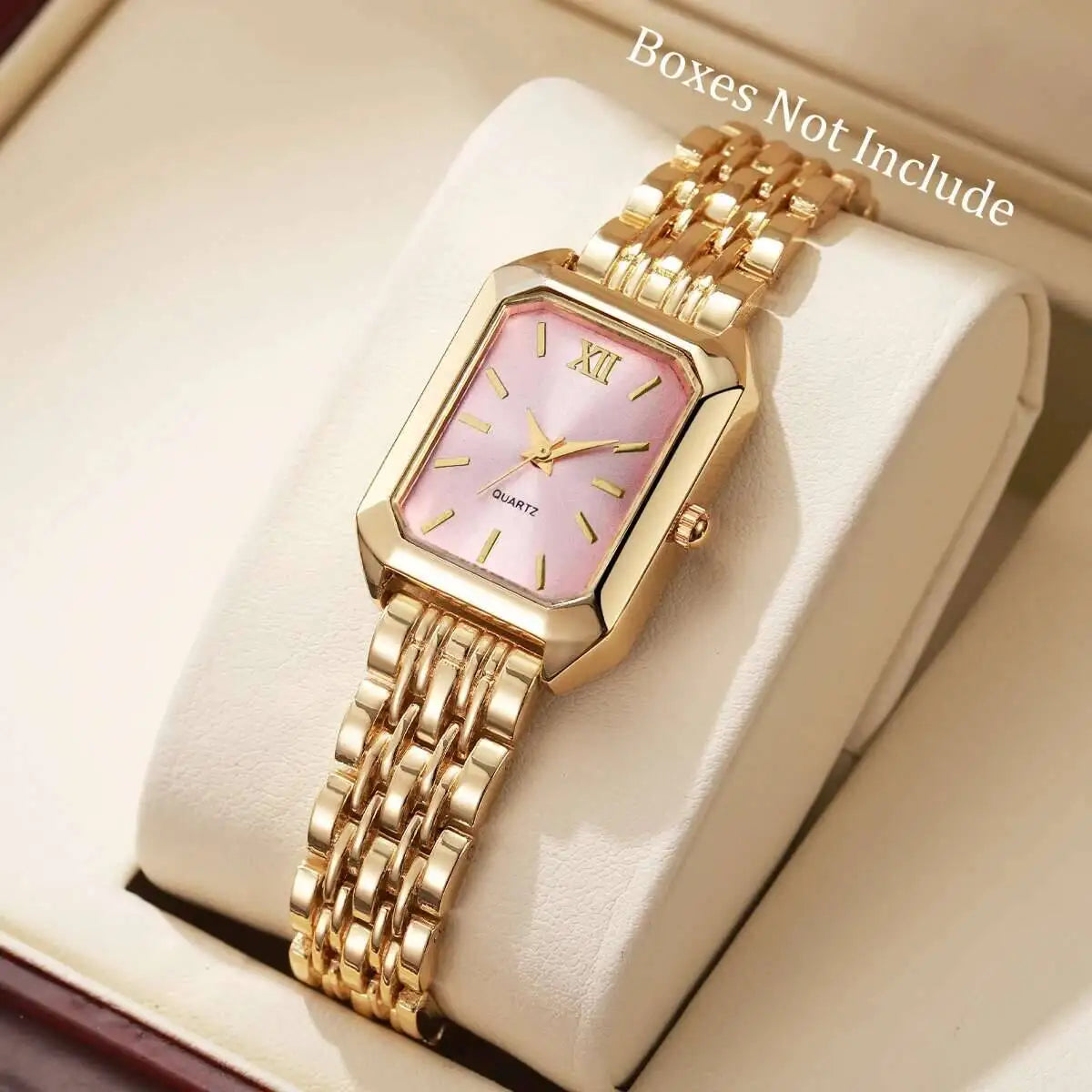 Montre à Quartz Rectangulaire pour Femmes – Bracelet Analogique de Luxe
