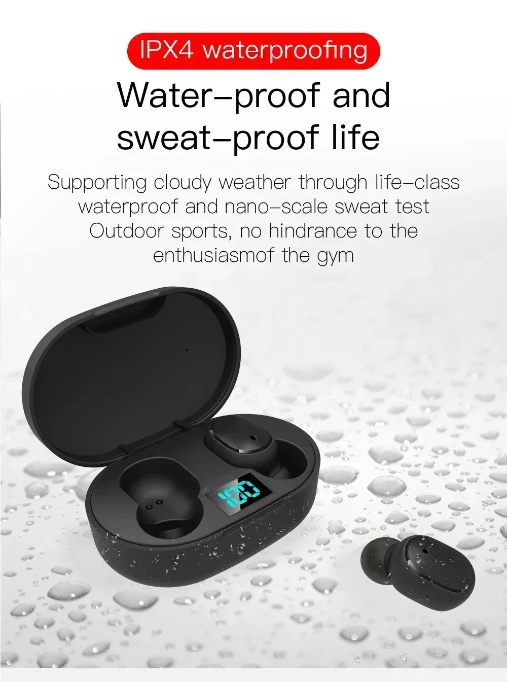 Écouteurs sans Fil Bluetooth E6S – TWS (True Wireless Stereo) avec Boîtier de Charge