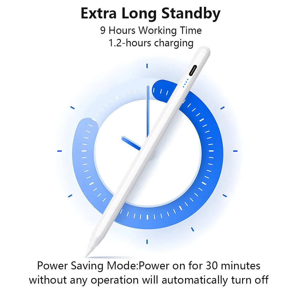 Stylet actile pour IPad – Apple Pencil Compatible avec Indicateurs LED