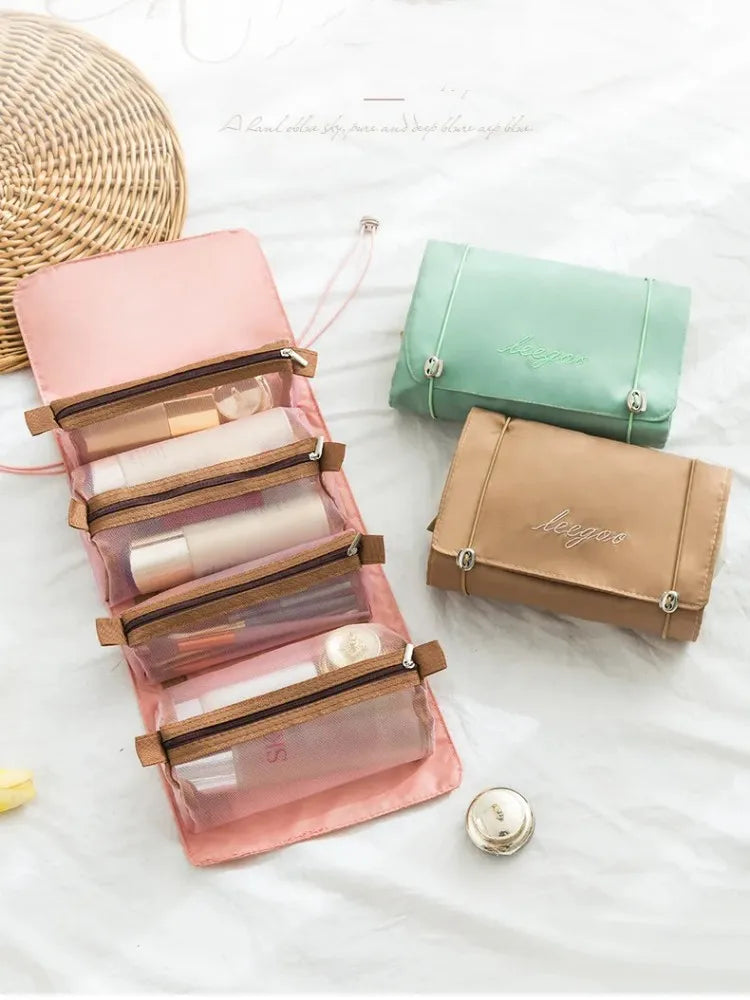 Trousse de Beauté Détachable 4 en 1 – Grande Capacité, Pliable et Portable pour Voyage et Déplacement