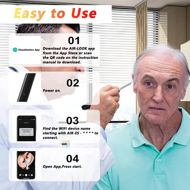 Nettoyeur Visuel de Cire d’Oreille avec Caméra – Kit de Soins Intelligent