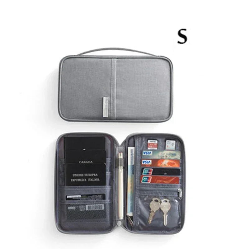 Portefeuille de Voyage Multifonction – Organisateur Étanche pour Passeports, Billet, Carte, Documents et Accessoires de Voyage Familiaux
