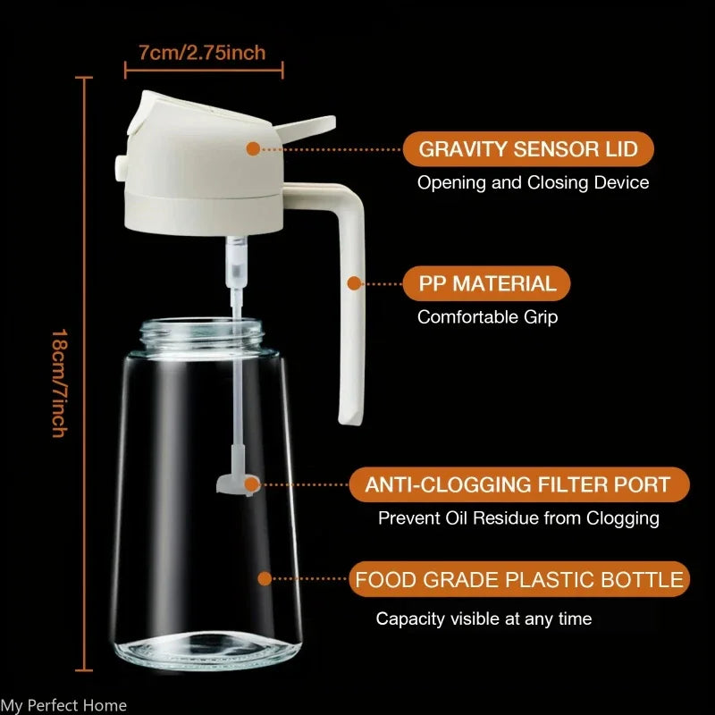 Bouteille de Pulvérisation d'Huile 2 en 1 – Distributeur et Injecteur 500 ml
