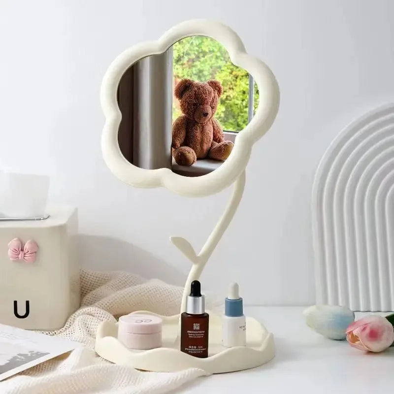 Miroir de Bureau Créatif à Fleurs – Décoratif pour Chambre et Dortoir