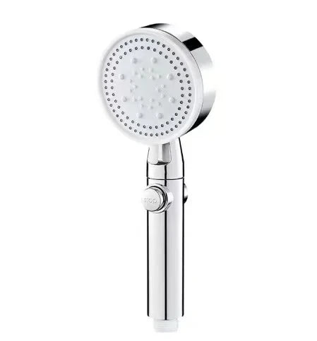 Pommeau de Douche Haute Pression à Economie d’Eau, 5 Modes Réglables, Bouton Stop, avec Tuyau Inox – Acryonitrile Butadiène Styrène