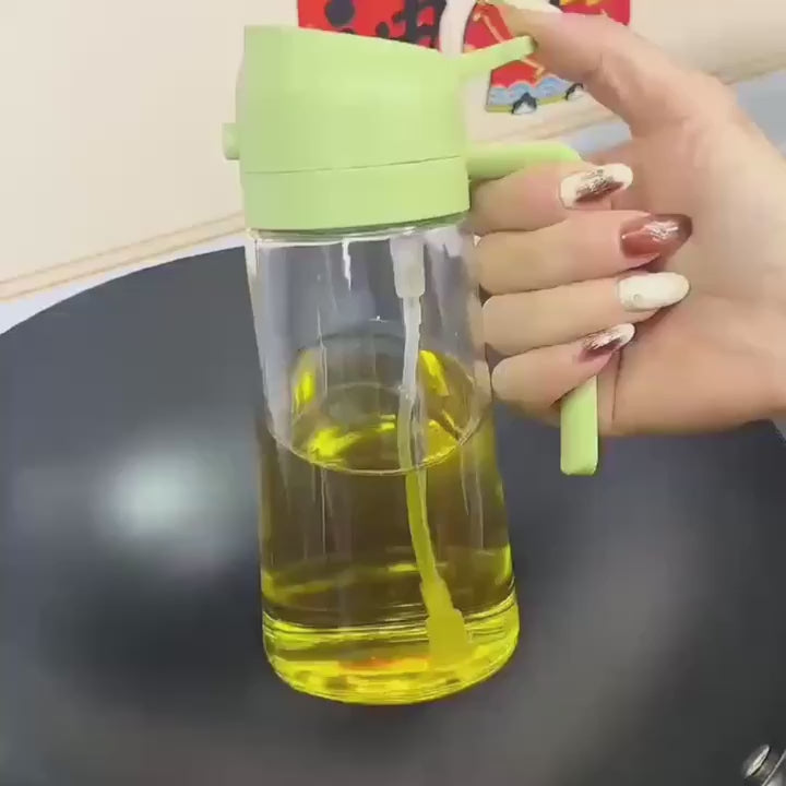 Bouteille de Pulvérisation d'Huile 2 en 1 – Distributeur et Injecteur 500 ml