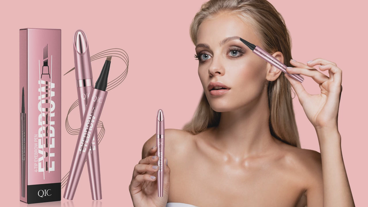 Crayon à Sourcils Magique 4 Fourchettes – Microblading 3D, Imperméable & Couleur Naturelle